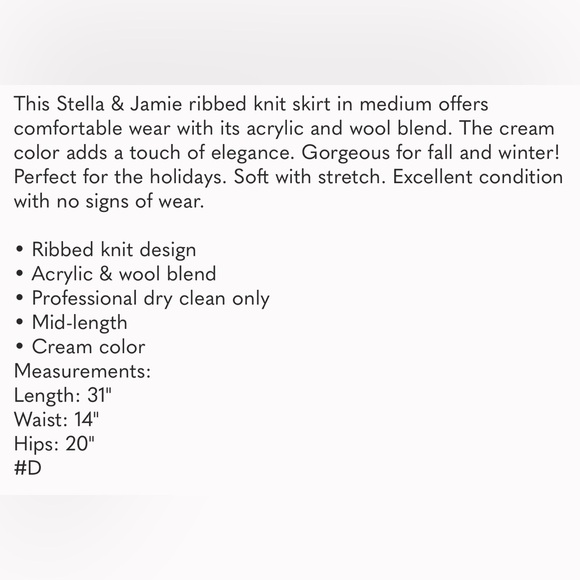 Anthropologie Stella & Jamie Sweater Maxi Skirt Womens Medium Ribbed Knit - Picture 8 of 8